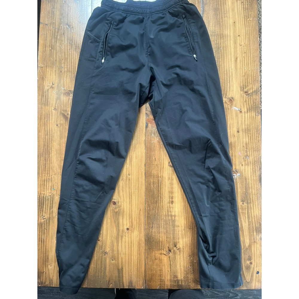 Nike Fit Womens Black Track Pants Zipper Pockets Ankle Zip Joggers Size Medium